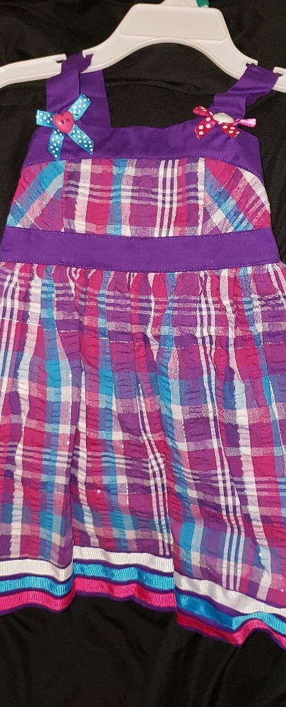 Pretty pink and purple plaid dress
